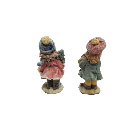 Vintage K’s Collection Flocked Resin Christmas Figurines , set of 2 - Picture 3 of 4